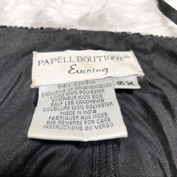 Papell Boutique Womens Top 2X Evening Metallic Embroidered Top - Picture 3 of 4